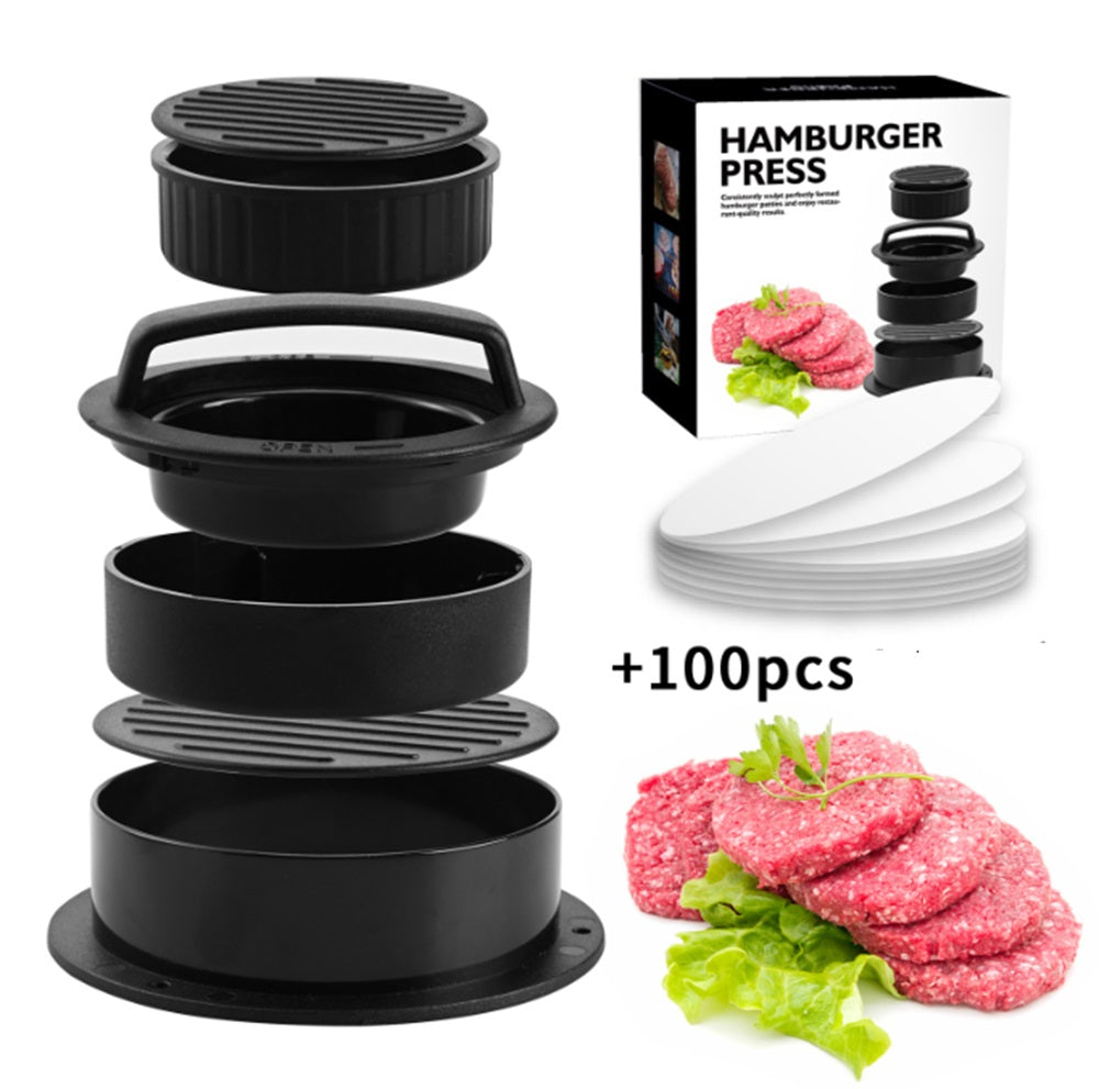 3-in-1 Stuffed Burger Press with 100 Papers | TIKA