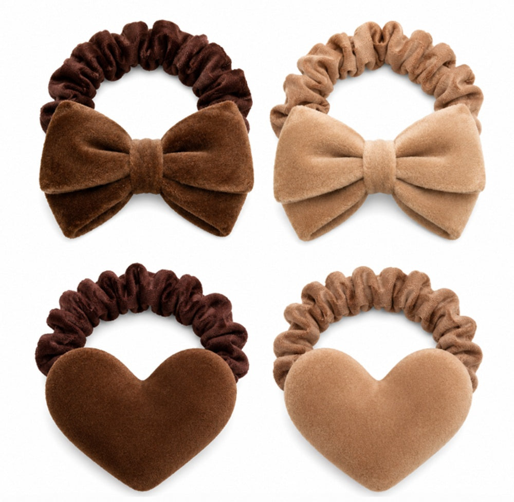 4-Pack Girls' Bow Hair Ties & Ponytail Holders | TIKA