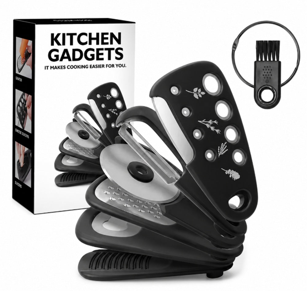 6-Piece Kitchen Gadget Set with Peeler, Grater & Bottle Opener | TIKA
