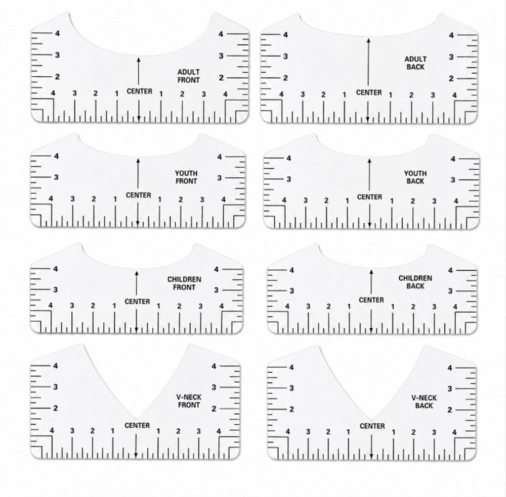 8-Piece T-Shirt Ruler Guide & Centering Tool Set | TIKA