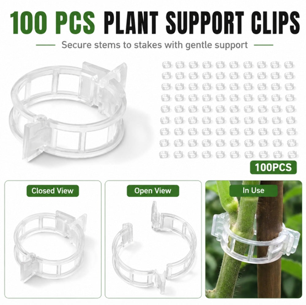 100-Pack Plant Trellis Clips for Tomatoes & Vines | TIKA