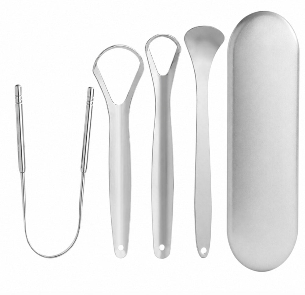 4-Pack Reusable Stainless Steel Tongue Scrapers | TIKA
