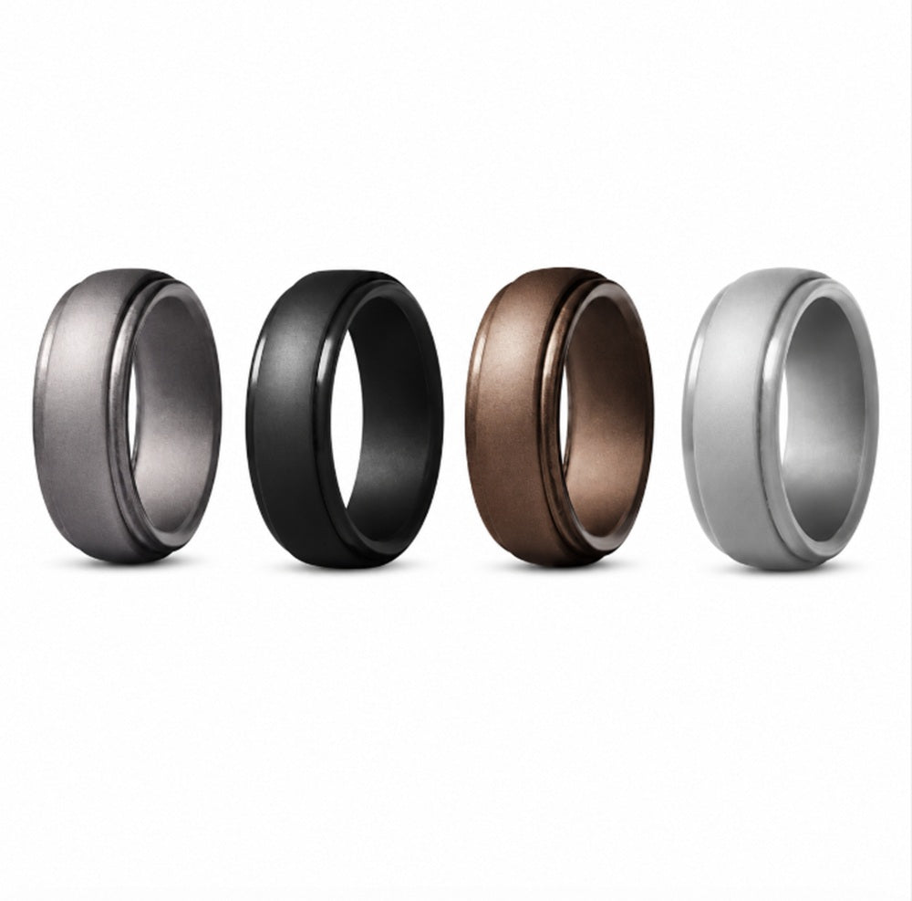 4-Pack Silicone Wedding Rings for Men & Women | TIKA