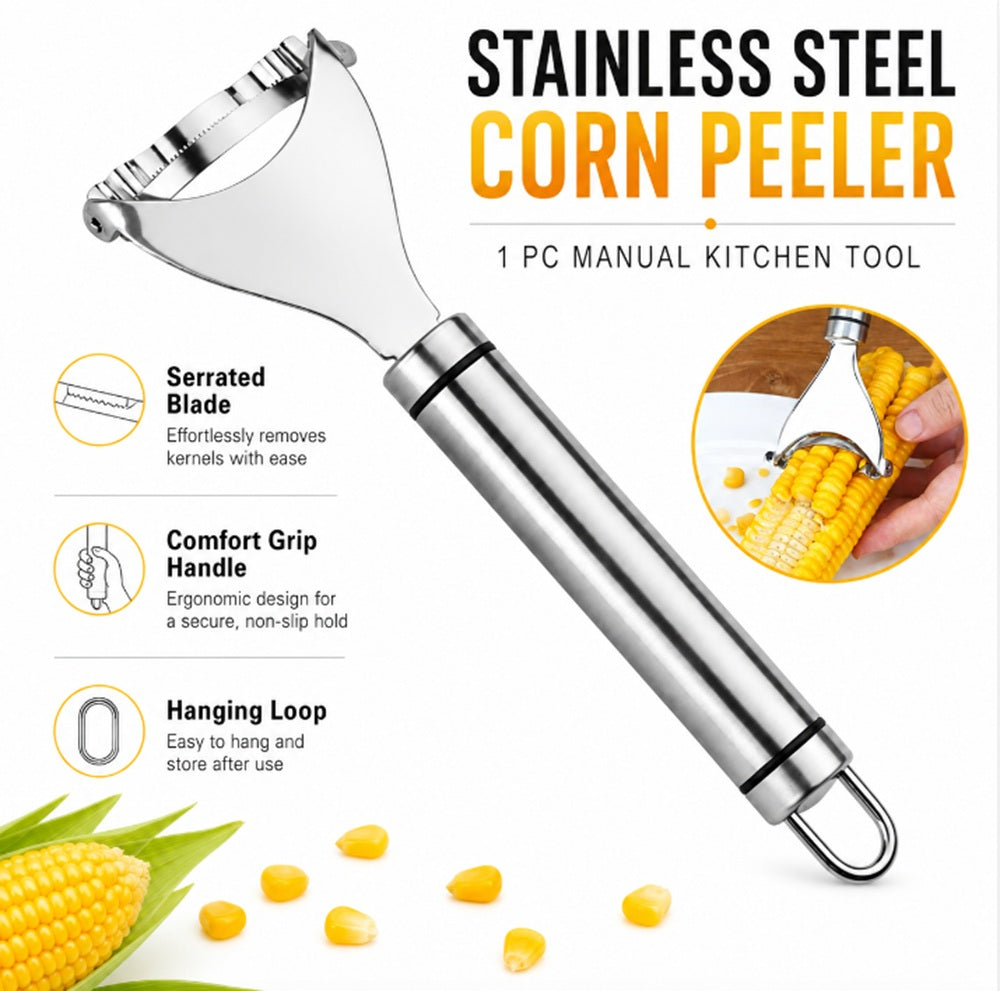 Stainless Steel Corn Peeler & Kernel Stripper, 1 Pack – TIKA