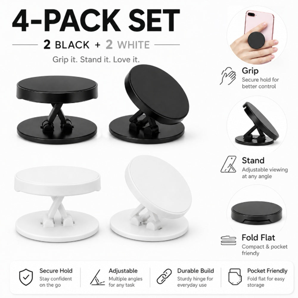 4-Pack Expanding Phone Grip Stands & Ring Holders | TIKA