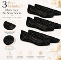 3-Pair Women’s Lace No-Show Liner Socks | TIKA