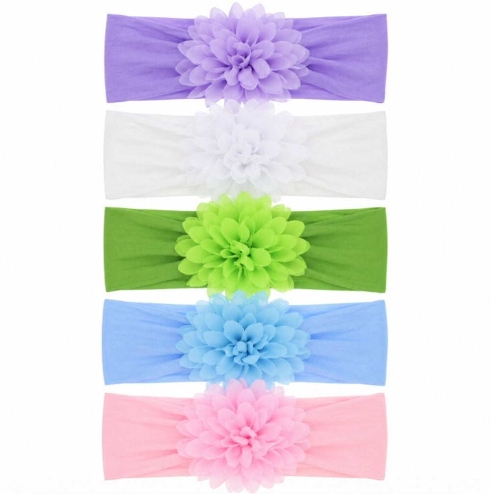 5-Pack Baby Girl Turban Bow Headbands | TIKA