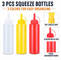 3-Pack 8 oz Condiment Squeeze Bottles | TIKA