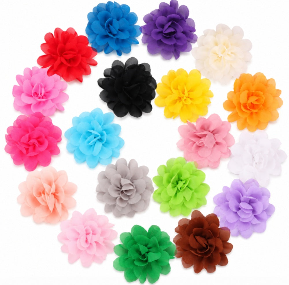 20-Pack Chiffon Flower Hair Clips for Baby Girls | TIKA