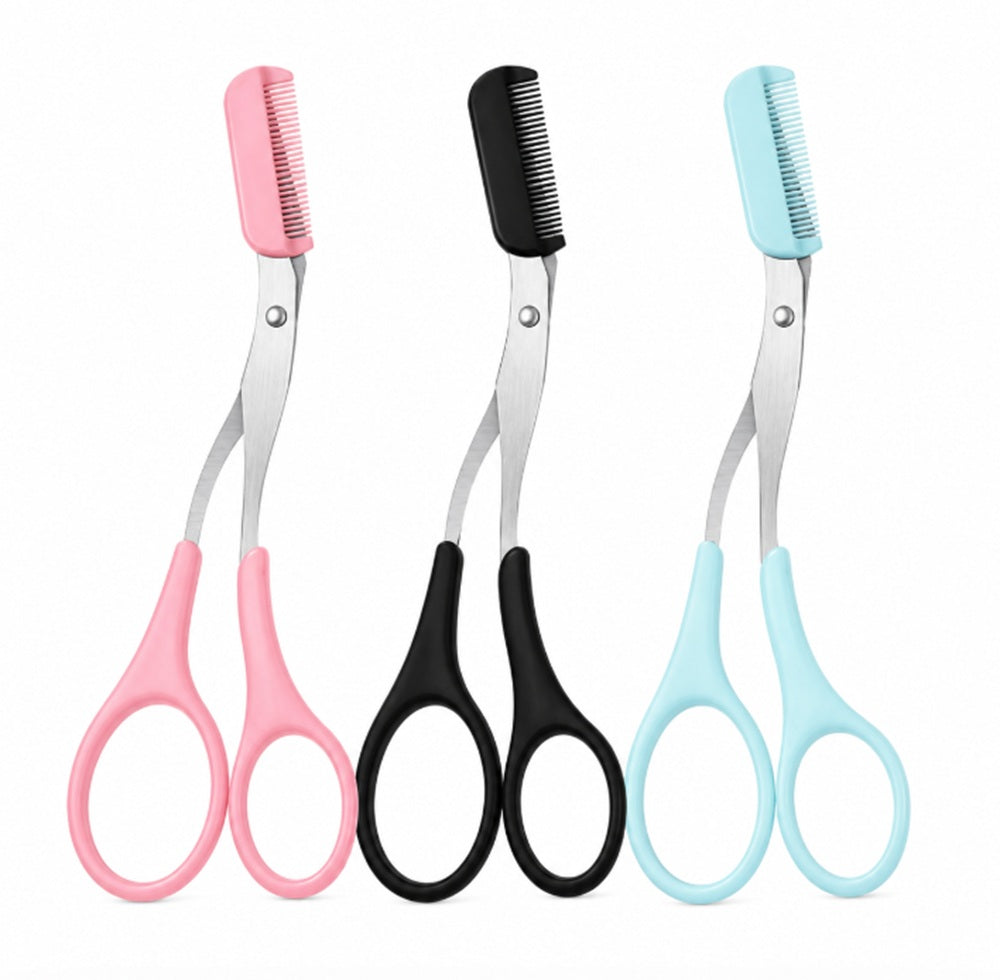 3-Piece Eyebrow Trimming Scissors Kit with Comb | TIKA