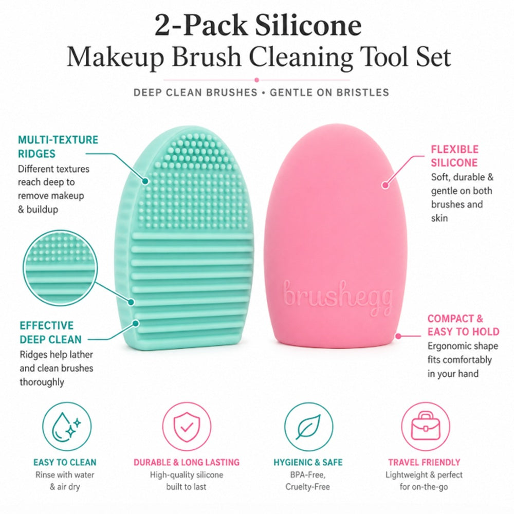 2-Pack Silicone Makeup Brush Cleaning Pads | TIKA