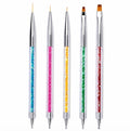 5-Piece Double-Ended Nail Art Dotting & Brush Set | TIKA