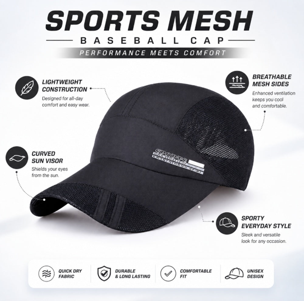 Breathable Mesh Sports Visor for Men & Women | TIKA