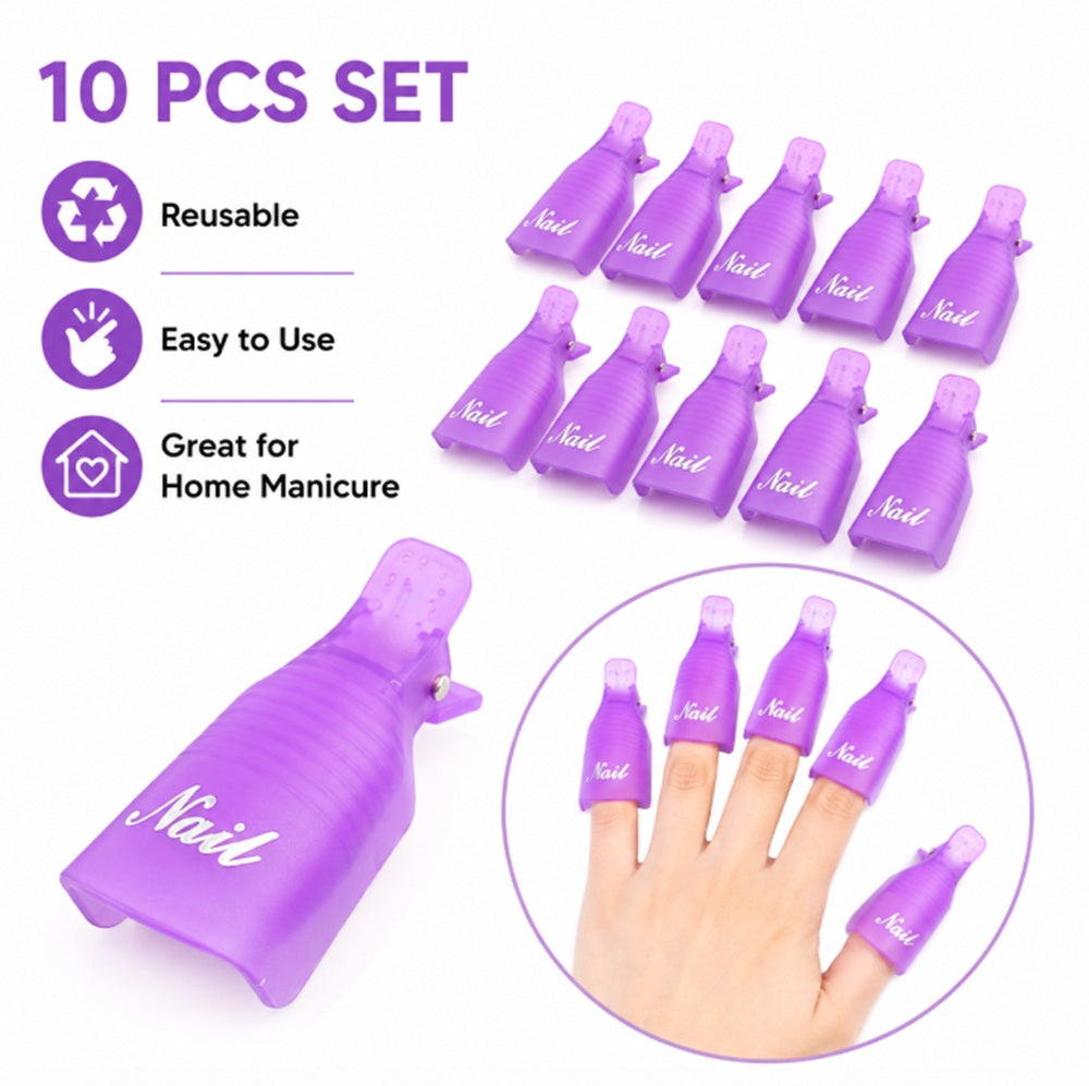 10-Pack Gel Nail Polish Soak-Off Clips | TIKA