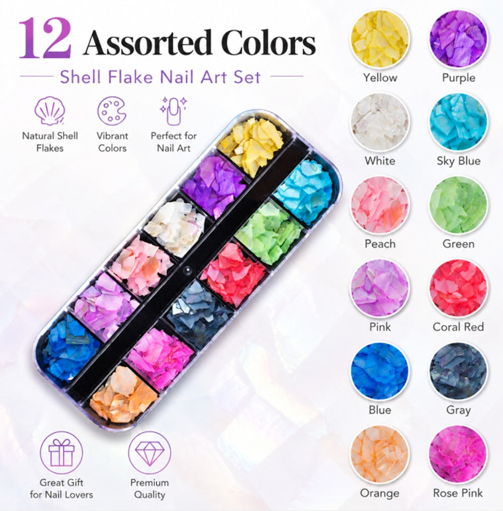 12-Grid Nail Rhinestone Kit for 3D Nail Art | TIKA