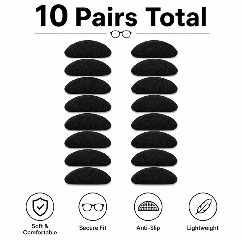 10-Pair Self-Adhesive Foam Nose Pads for Glasses | TIKA