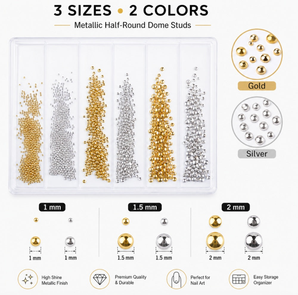3D Nail Art Rhinestone & Gold-Tone Charm Kit | TIKA