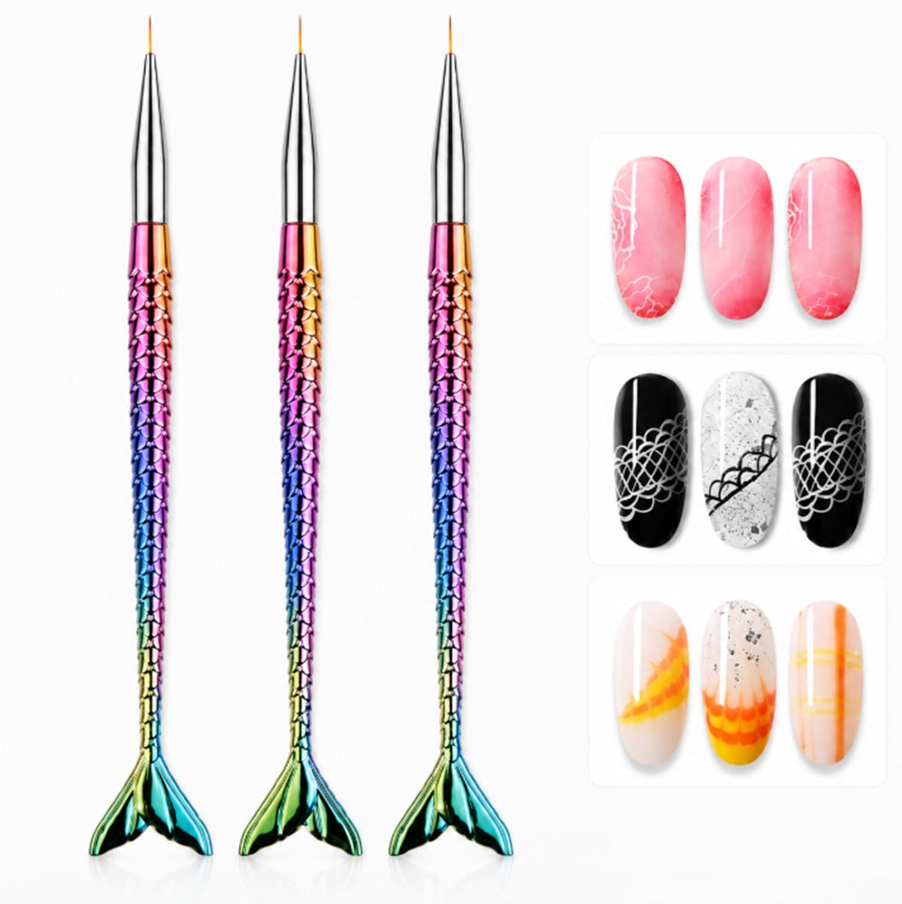 3-Piece Nail Art Dotting Tool & Liner Brush Set | TIKA