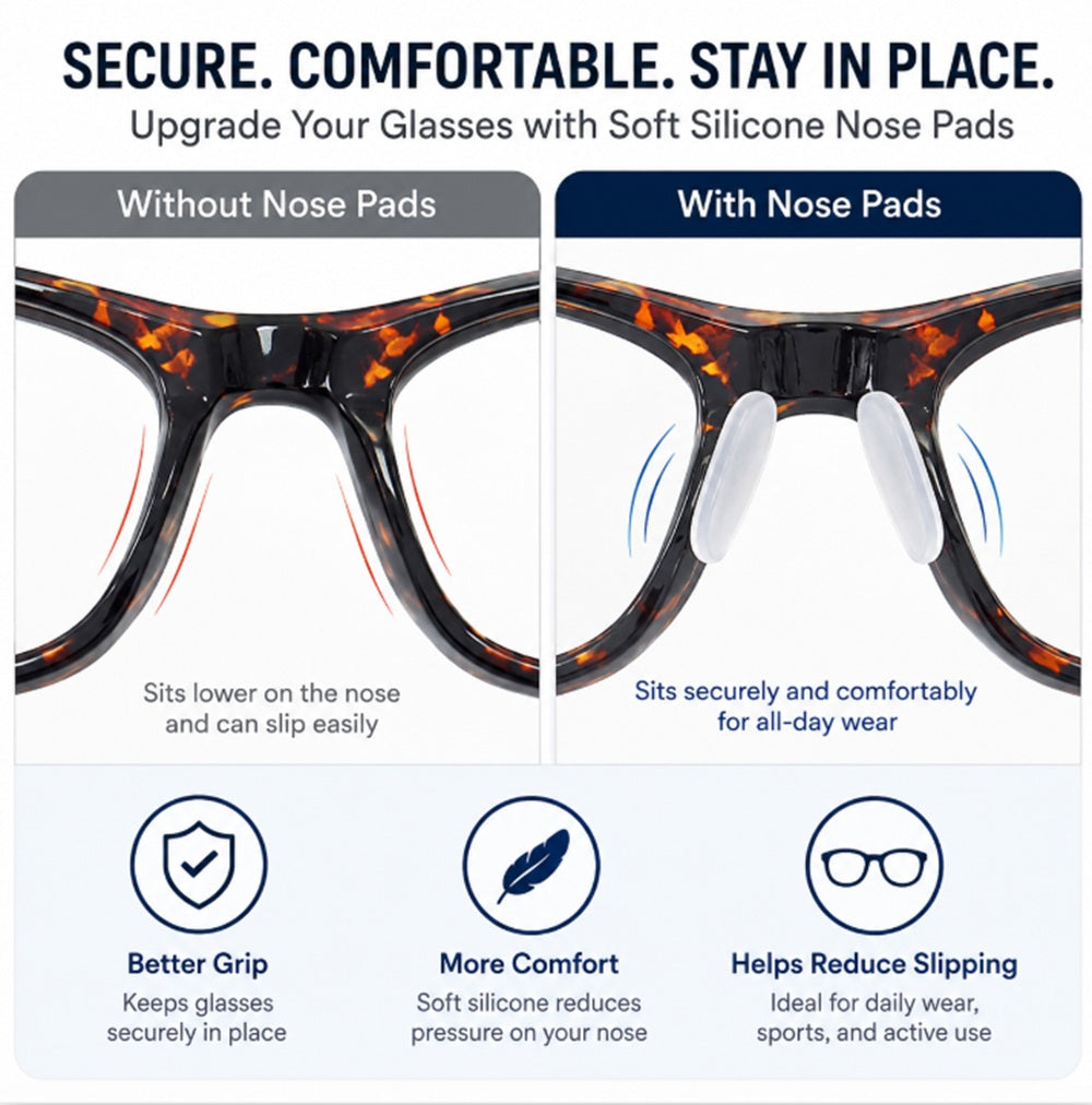 10-Pair Self-Adhesive Silicone Nose Pads for Glasses | TIKA