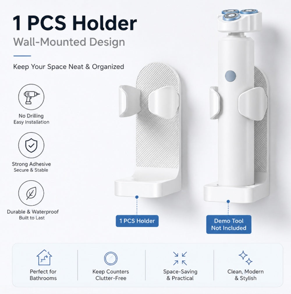 No-Drill Wall-Mounted Razor Holder | TIKA