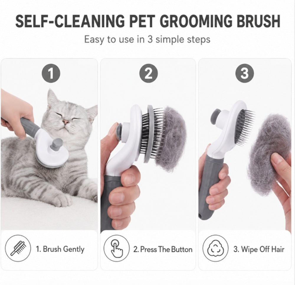 Self-Cleaning Pet Grooming Brush for Dogs & Cats | TIKA