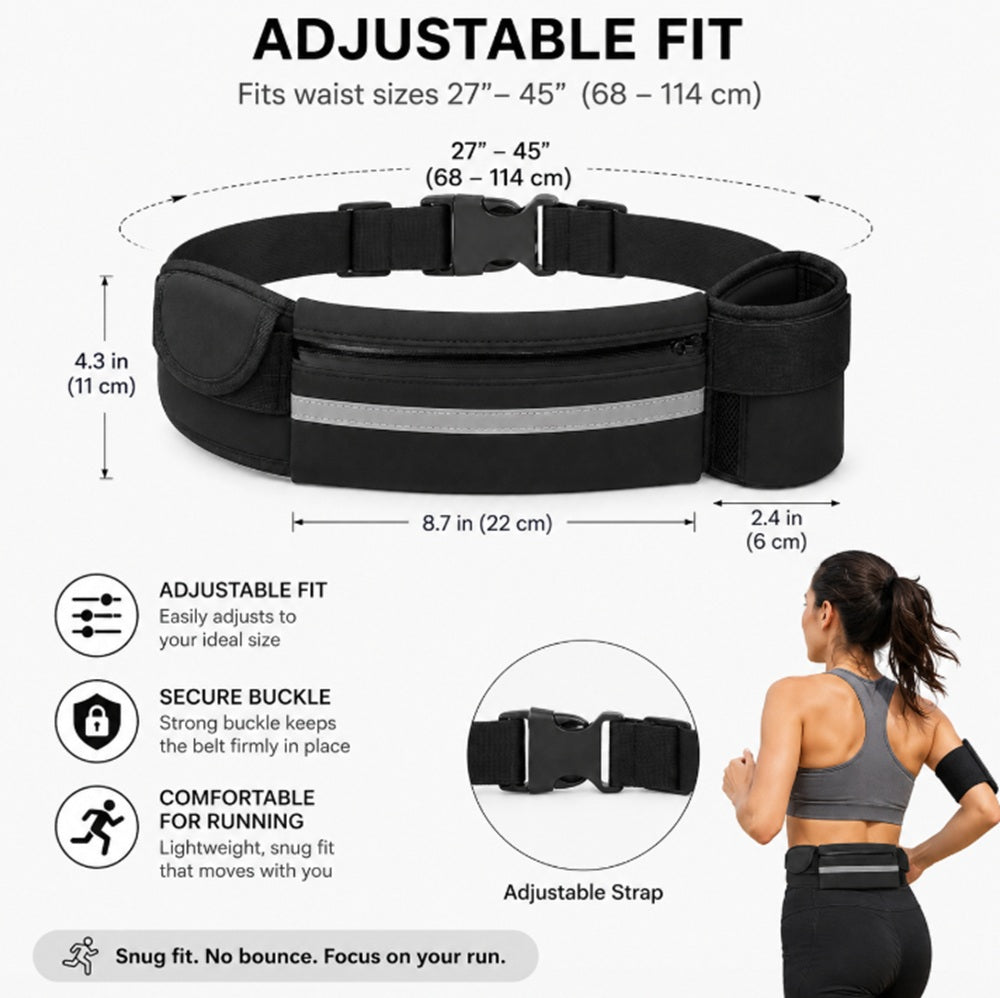 Adjustable Water-Resistant Running Belt | TIKA
