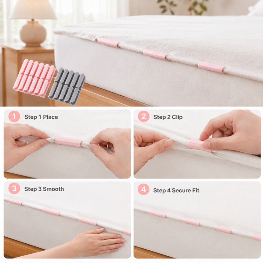 24-Pack Plastic Bed Sheet Holder Clips | TIKA