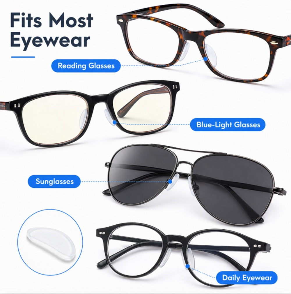 10-Pair Self-Adhesive Silicone Nose Pads for Glasses | TIKA