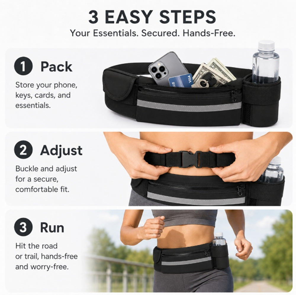Adjustable Water-Resistant Running Belt | TIKA