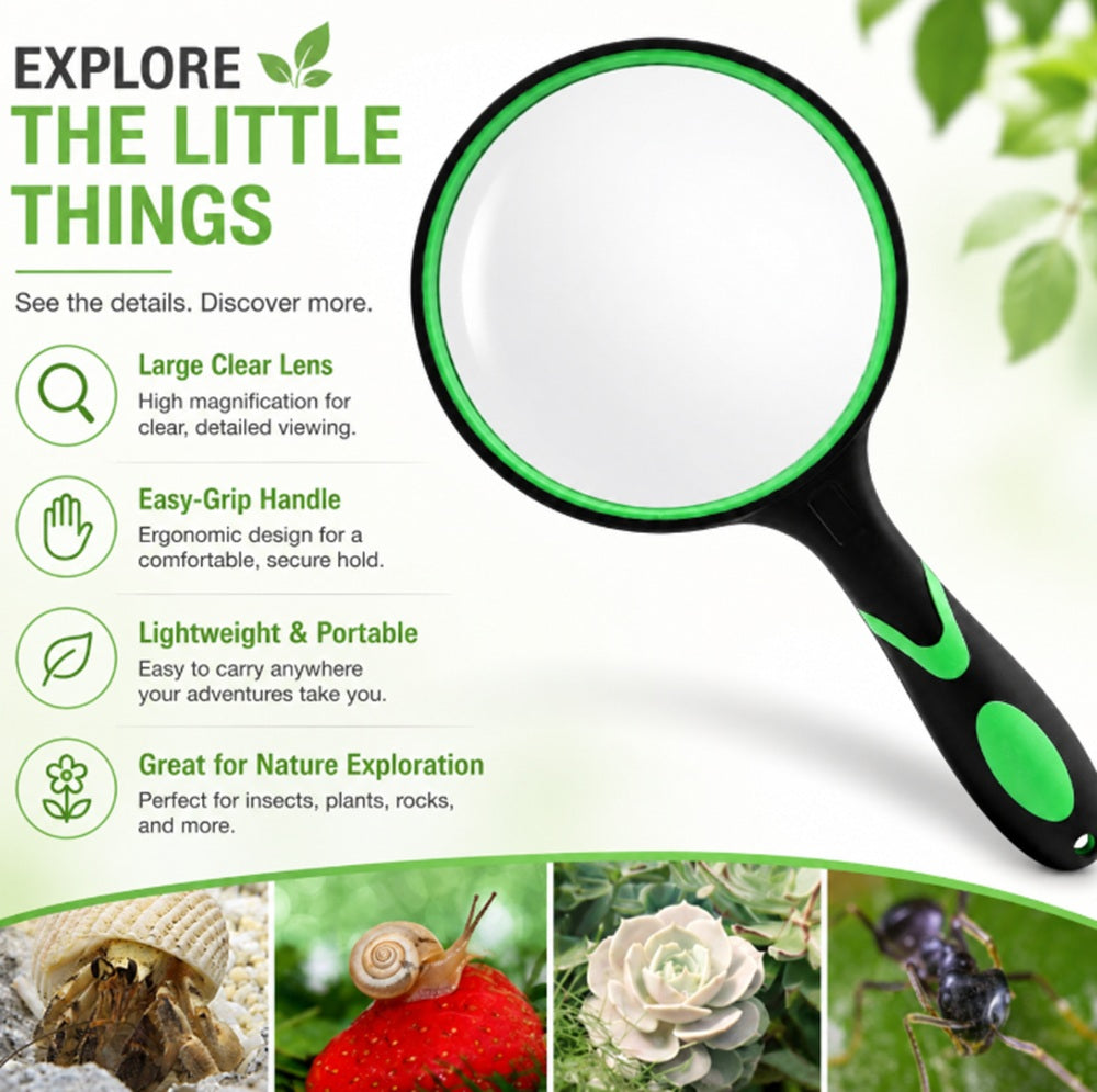 10X Handheld Magnifying Glass, 75mm | TIKA