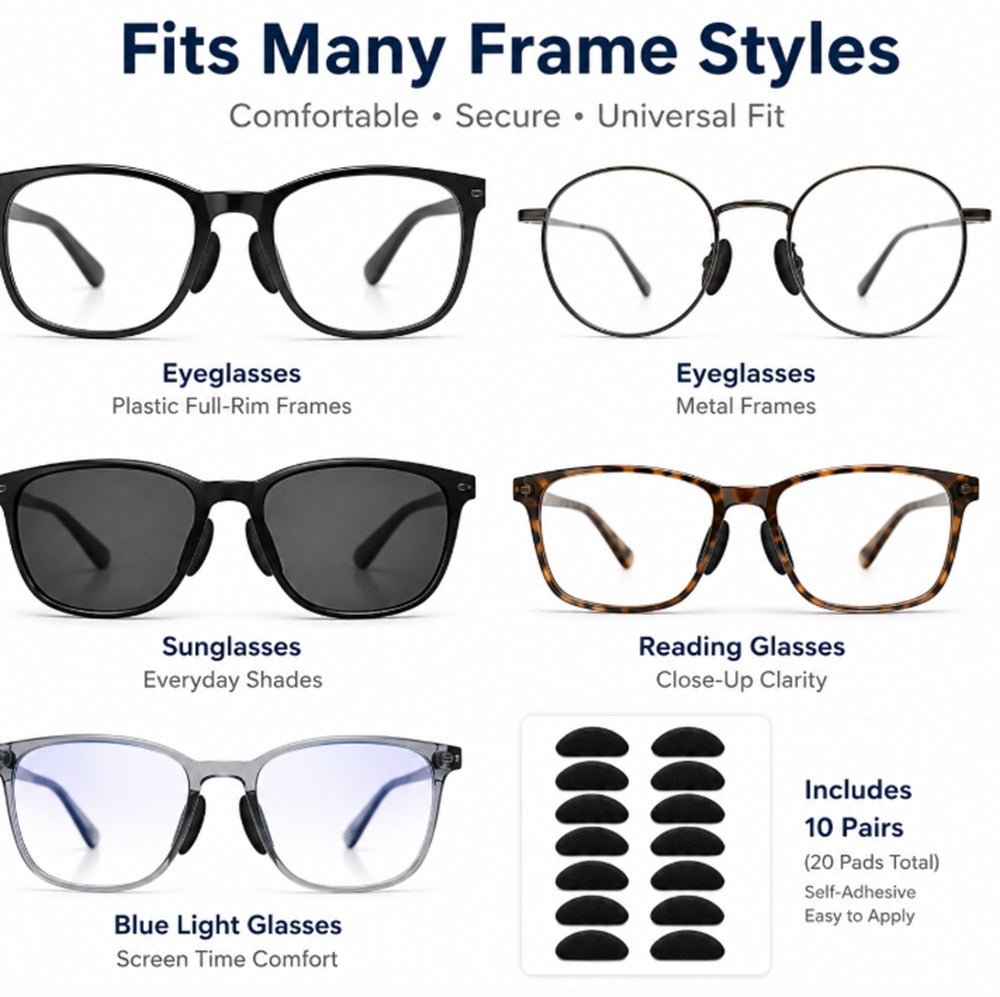 10-Pair Self-Adhesive Foam Nose Pads for Glasses | TIKA