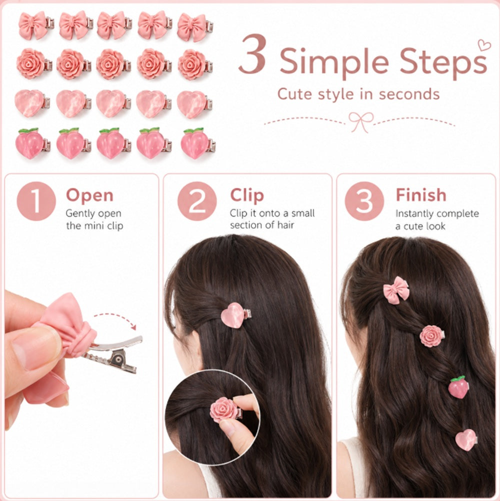 20-Pack Mini Non-Slip Hair Clips for Baby Girls | TIKA