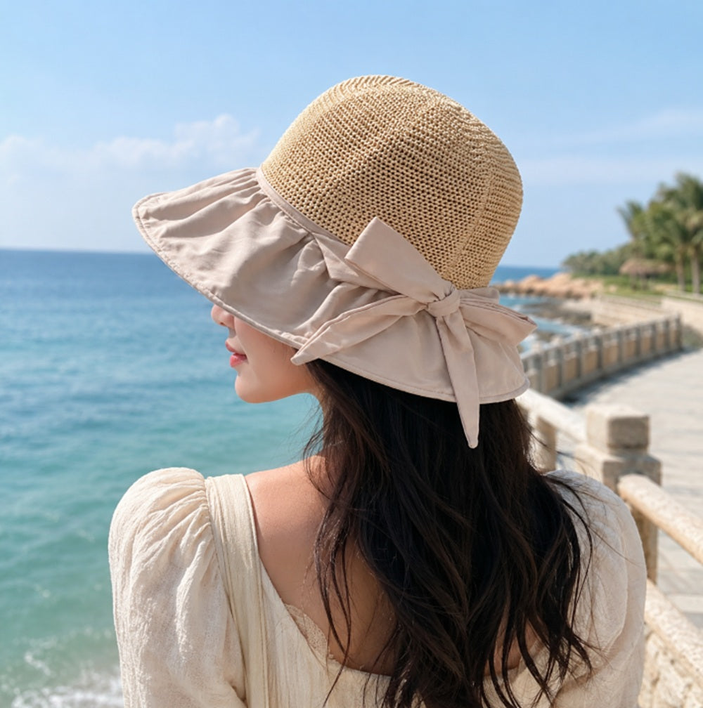 Women's UPF 50+ Wide Brim Foldable Straw Sun Hat | TIKA