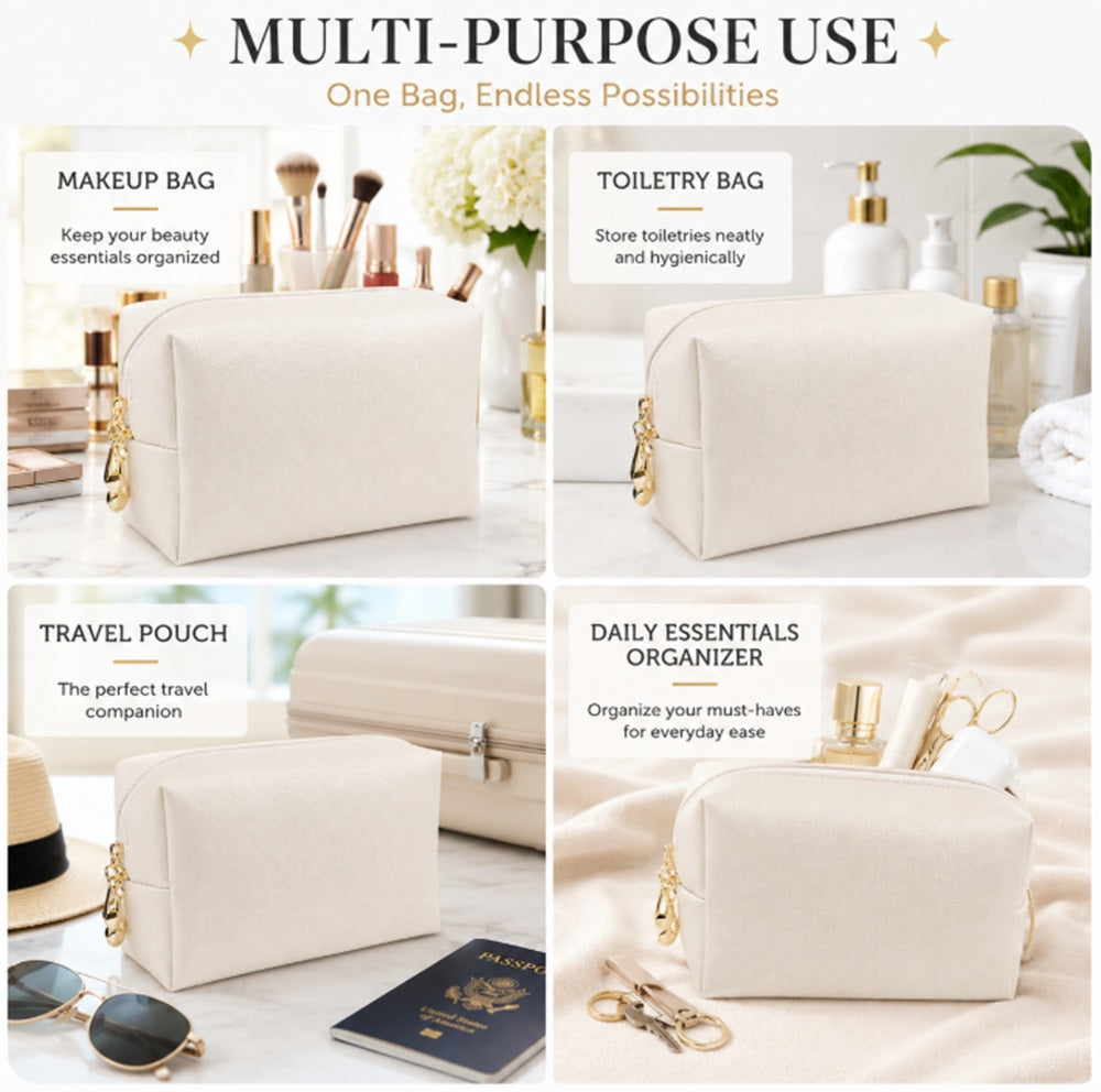 PU Leather Makeup Bag & Cosmetic Organizer Pouch | TIKA