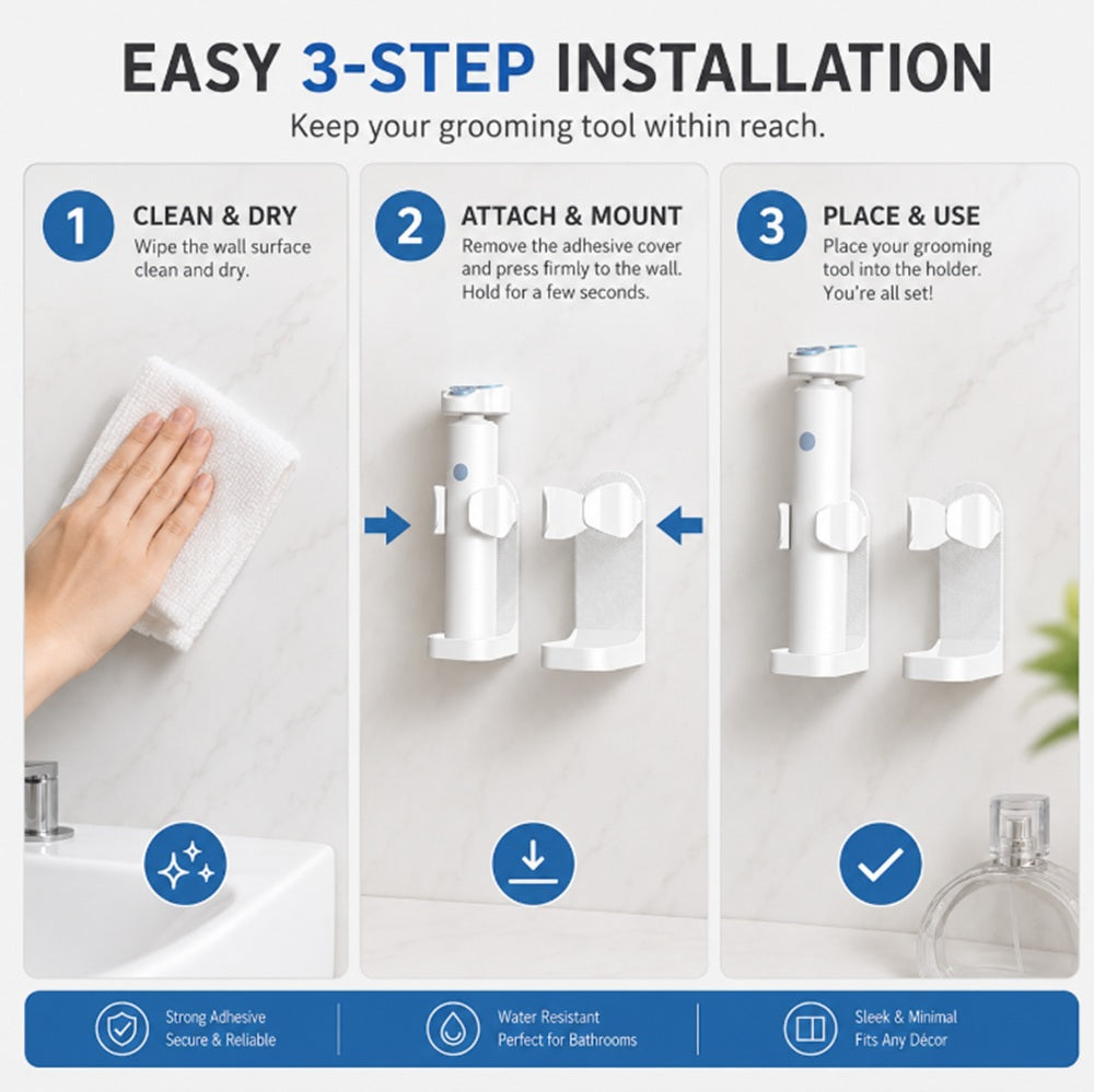 No-Drill Wall-Mounted Razor Holder | TIKA