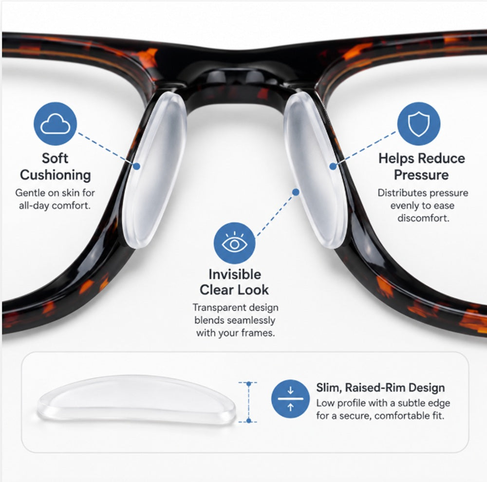 10-Pair Self-Adhesive Silicone Nose Pads for Glasses | TIKA