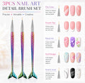 3-Piece Nail Art Dotting Tool & Liner Brush Set | TIKA