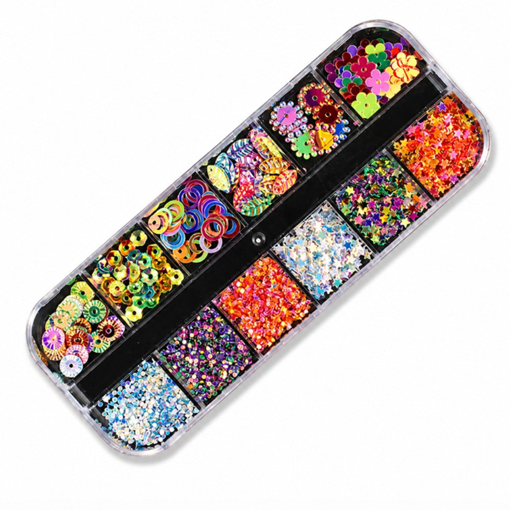 12-Grid Nail Rhinestone Kit for 3D Nail Art | TIKA