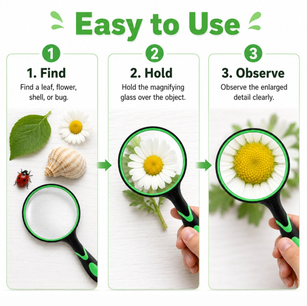 10X Handheld Magnifying Glass, 75mm | TIKA