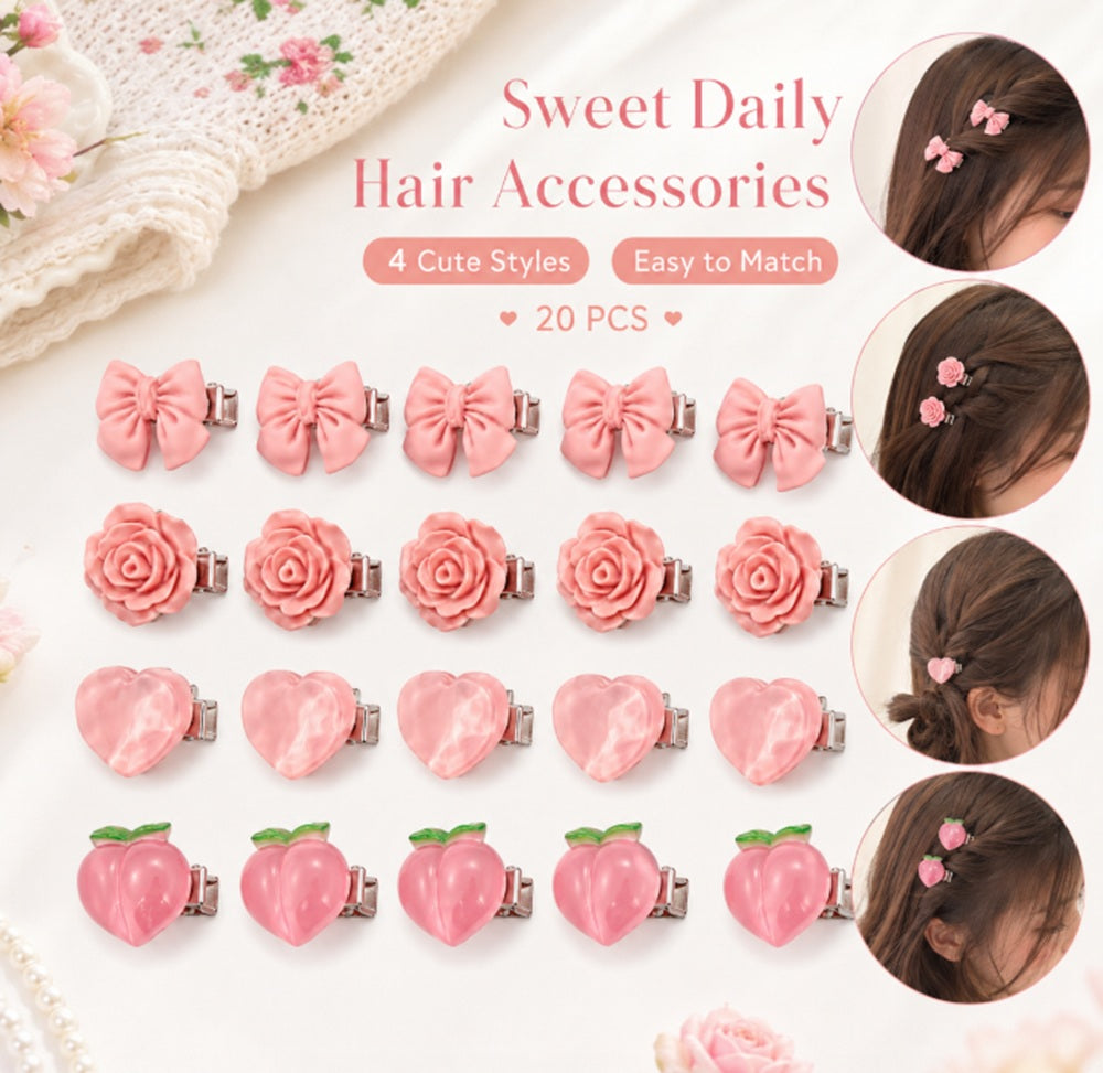 20-Pack Mini Non-Slip Hair Clips for Baby Girls | TIKA