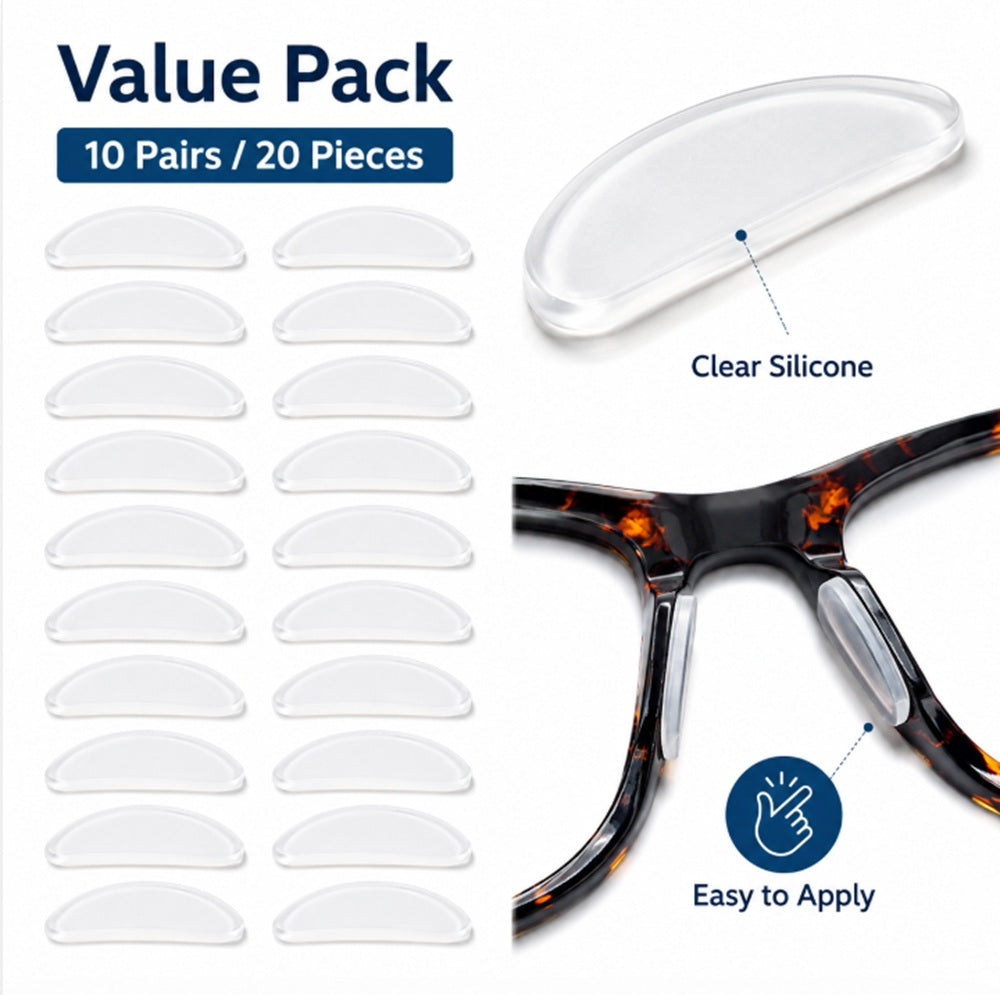 10-Pair Self-Adhesive Silicone Nose Pads for Glasses | TIKA