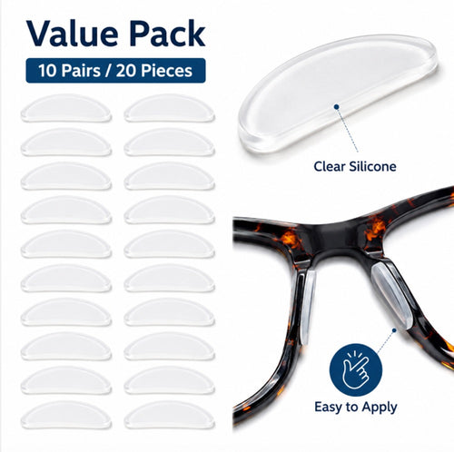 10-Pair Self-Adhesive Silicone Nose Pads for Glasses | TIKA