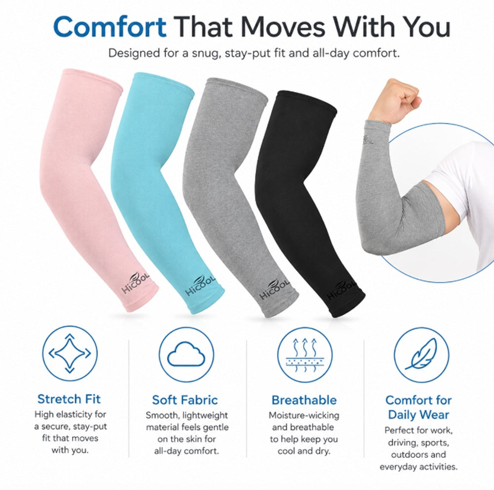 8-Pair Cooling Arm Sleeves for Outdoor Sports | TIKA