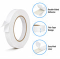 Heavy-Duty Double-Sided Mounting Tape, 0.4 in × 164 ft | TIKA