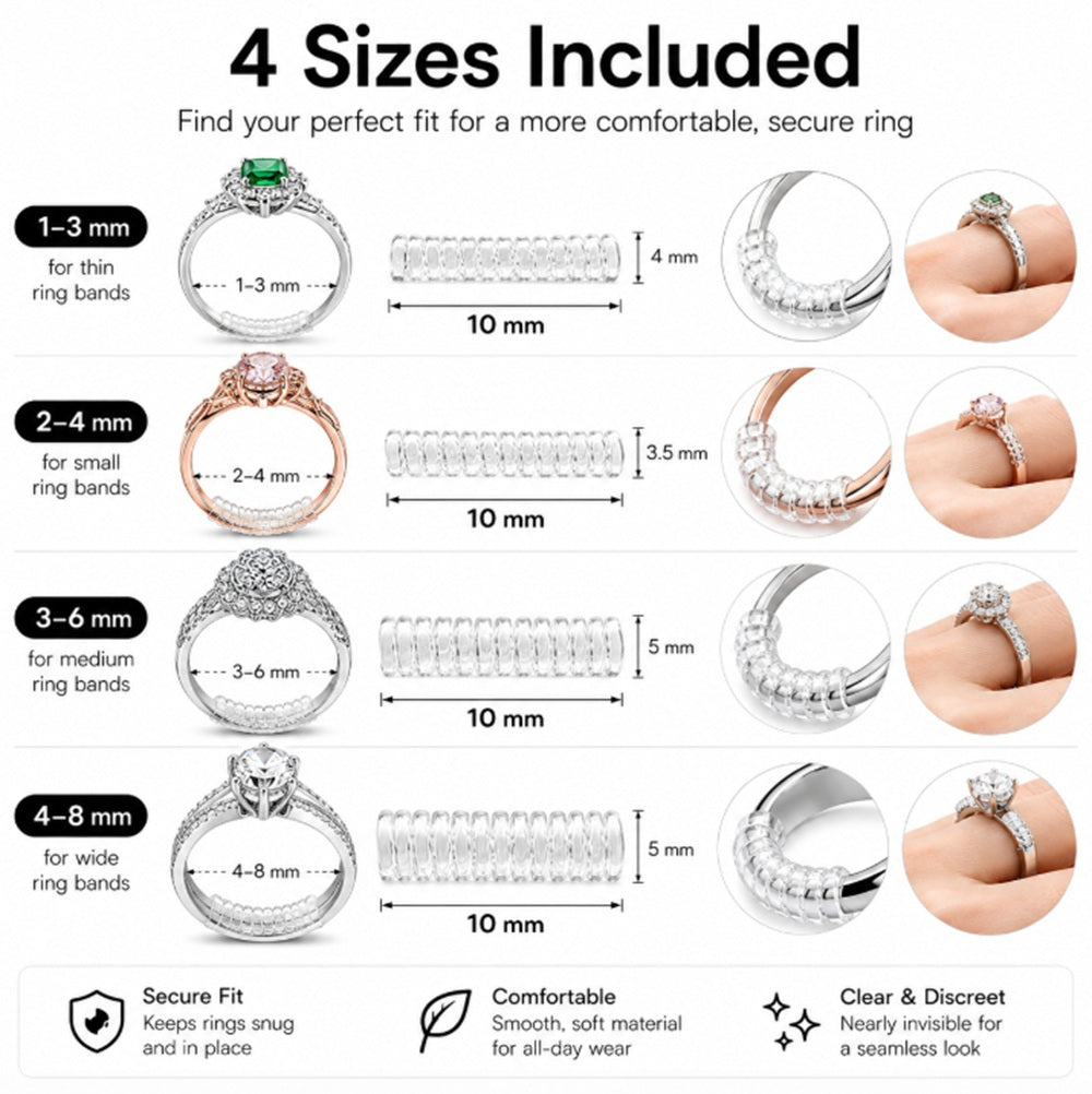 4-Piece Clear Ring Size Adjusters | TIKA