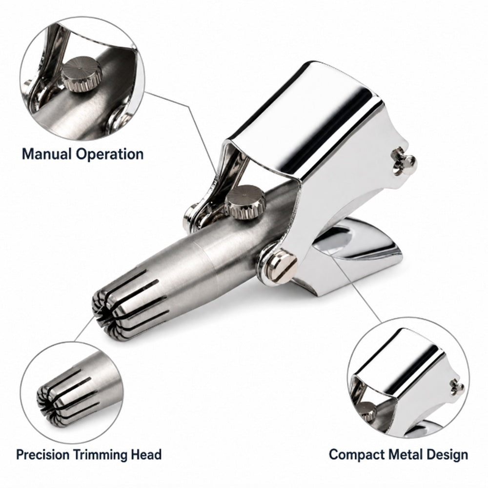 Stainless Steel Manual Rotary Nose Hair Trimmer | TIKA