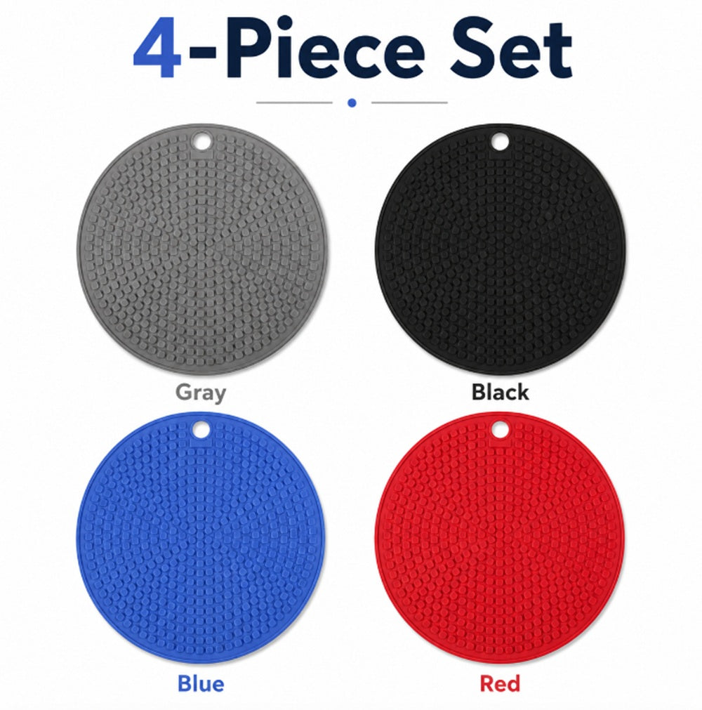 4-Pack Heat-Resistant Silicone Trivet Mats | TIKA