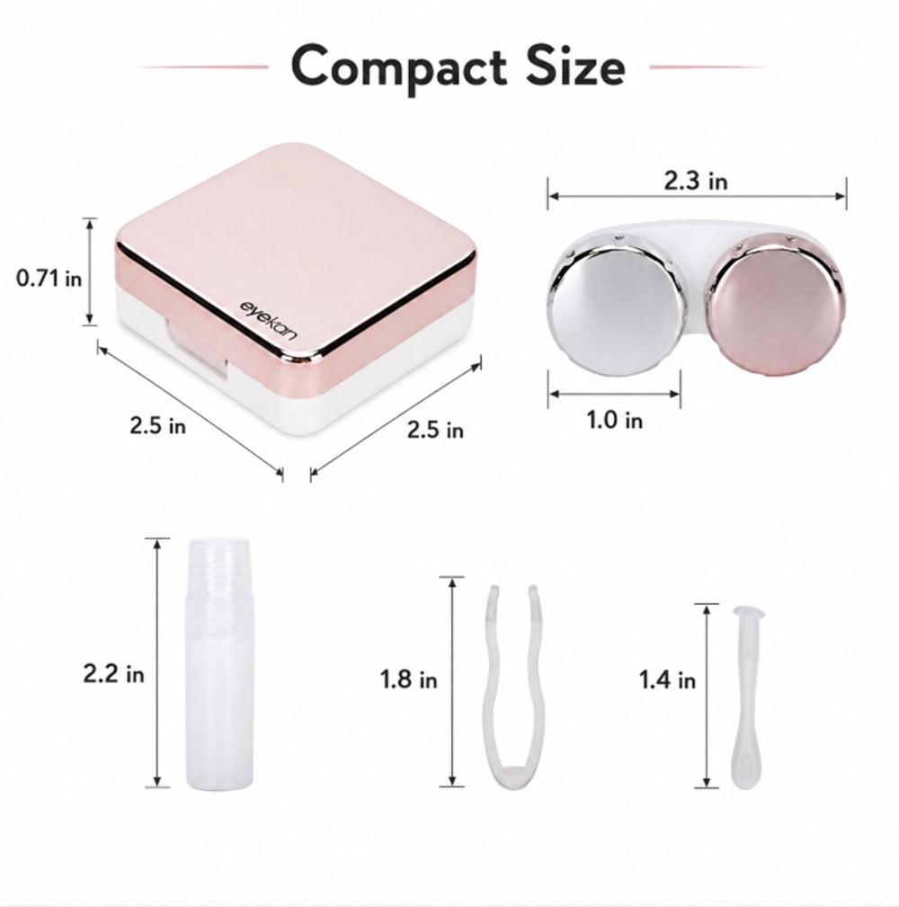 Mini Contact Lens Travel Case Kit with Mirror & Tweezers | TIKA