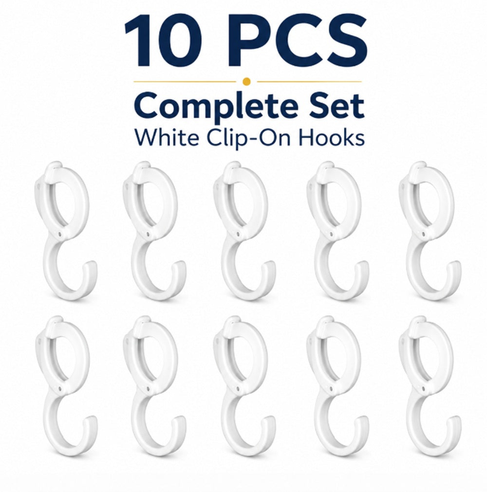 10-Pack Table Edge Clip Hooks for Desks & Shelves | TIKA
