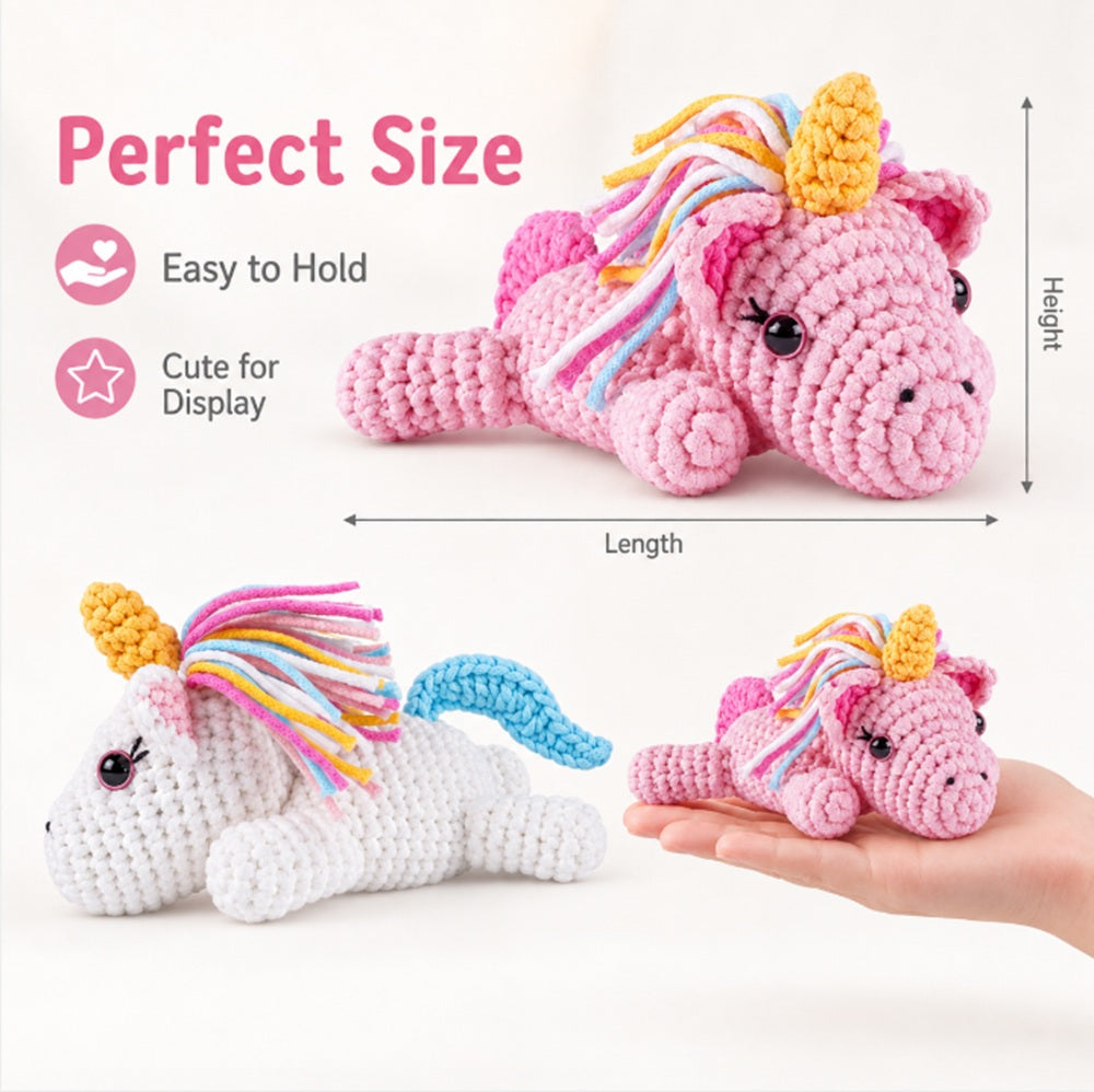 Unicorn Crochet Kit for Beginners, 2 Pack with Video Tutorial – TIKA